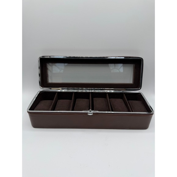 Berkshire Vintage Brown Leather Watch Case - 6 Slot Collector Box - Rare - Picture 8 of 16